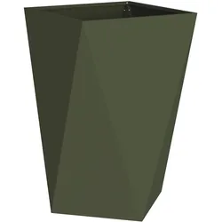Helloshop26 - Moderne rechteckige Pflanzkübel für den Außenbereich 50 x 50 x 75 cm schickes Design aus olivgrünem Stahl