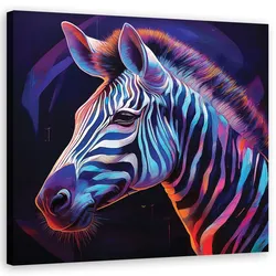 WANDBILD zebra tiere farbig