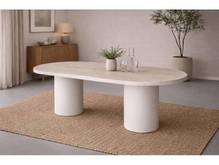 Esstisch Galino - mit abgerundeten Tischkanten - Beige - Luxusbetten24