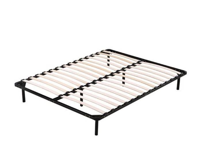 Julie - Solide et Confortable Sommier Cadre a lattes + Pieds 140x200 x 29 cm en Metal