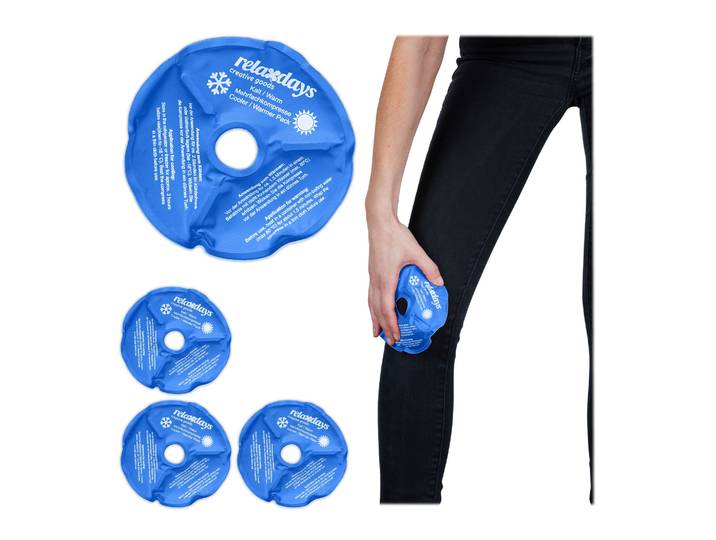 Knie Kühlpads 4er-Set Weiss-Blau
