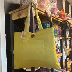 Reversible Jute & Cotton Big Bag - Pistachio