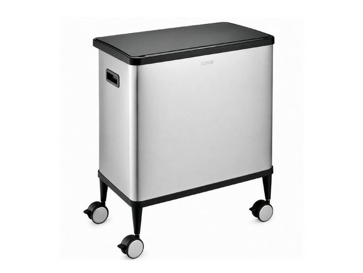 Kubus Mülleimer 48 L Sensor Abfalleimer Nova mit Mülltrennung Edelstahl, 2 × 24 Liter