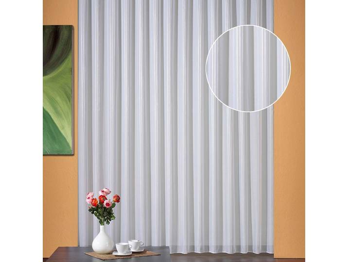 Gardine WECKBRODT Breslau, 1 Stück, halbtransparent, Effektfäden Gr. 4, beige (cremeweiß), B:750cm H:125cm, Sablé, Polyester, Gardinen, Gardine, Websablè, halbtransparent, Effektfäden, Beschwerungsband, Store