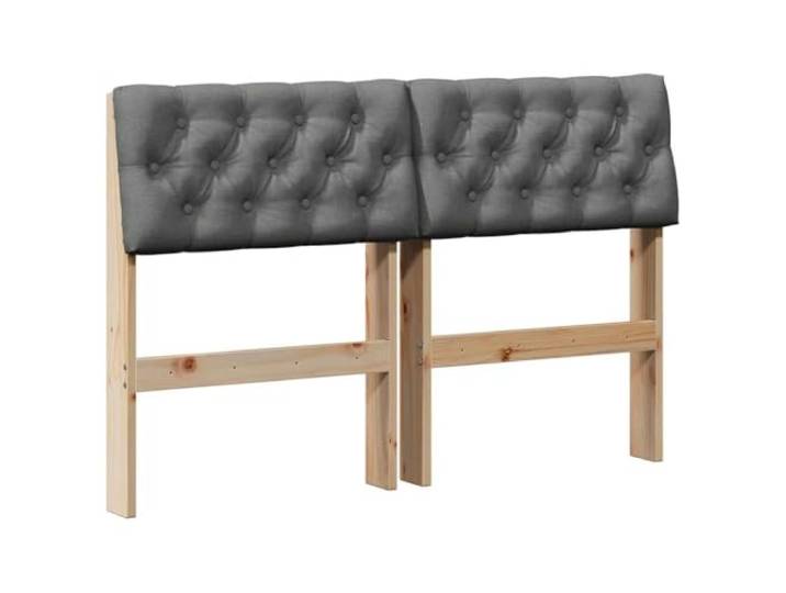 KTHLBRH Gepolstertes Kopfteil dunkelgrau 120 cm Kiefer massiv Flauschiger Stoff, robuste Struktur, einfache Pflege, gepolsterter Komfort, minimalistisches modernes Design