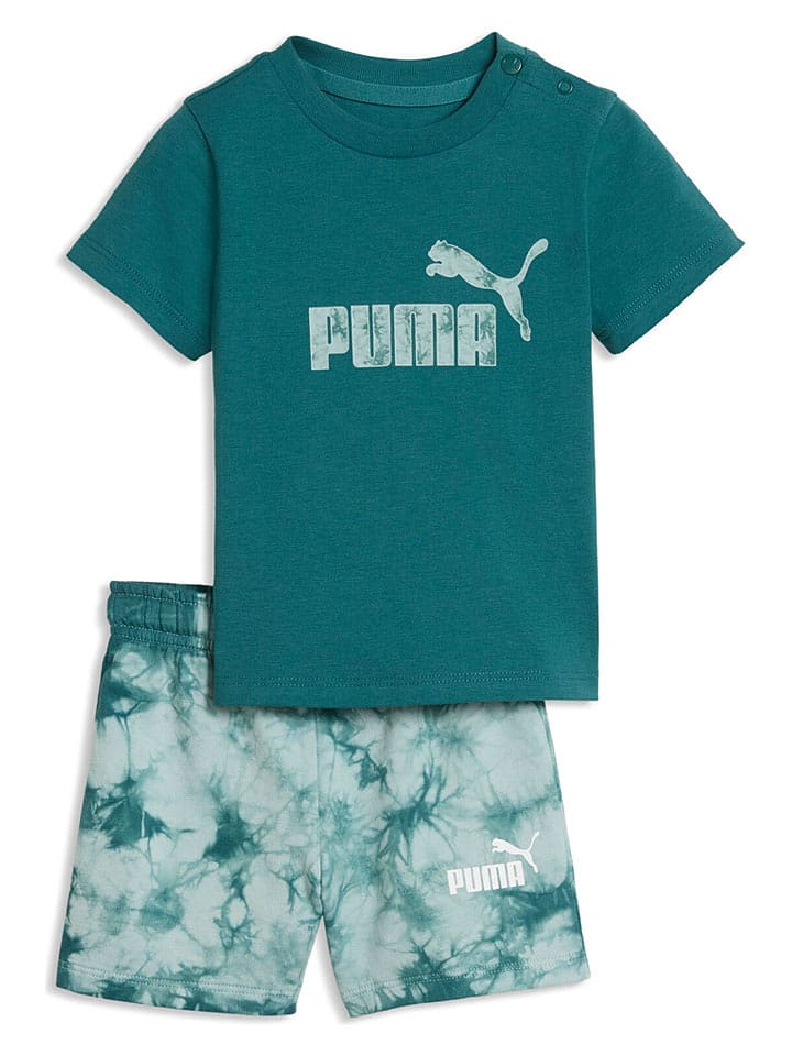 Puma 2tlg. Outfit "MINICATS ESS TIE-DYE" in Türkis - 92