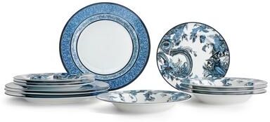 Marchesa Monarcha 16-Piece Porcelain Dinnerware Set, Blue