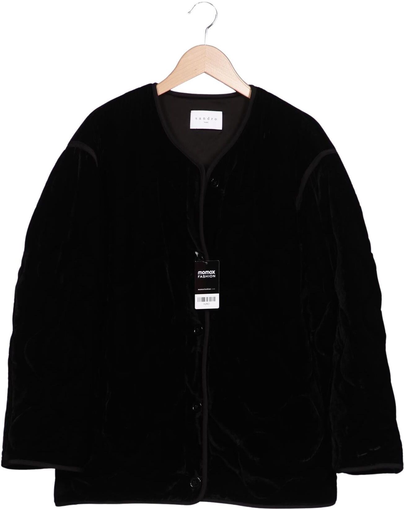 Sandro Damen Jacke, Schwarz, Gr. EU 40 (Sandro 3), Viskose / Synthetik - Second Hand
