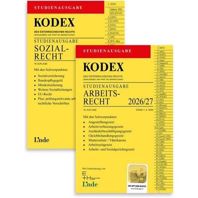KODEX-Paket Studienausgabe Arbeits- und Sozialrecht 2026/27, Taschenbuch von , Linde, 978-3-7073-5647-2
