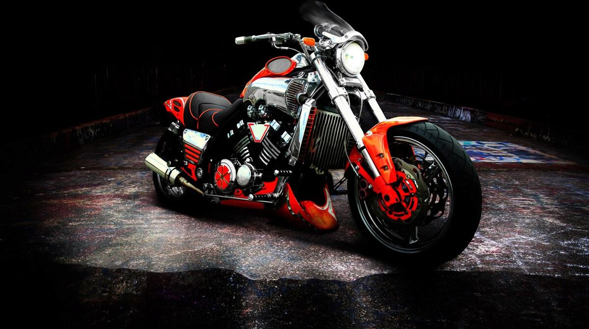 Fototapete PAPERMOON "Motorrad", bunt, B:1,5m L:1,11m, Vlies, Tapeten, Fototapete