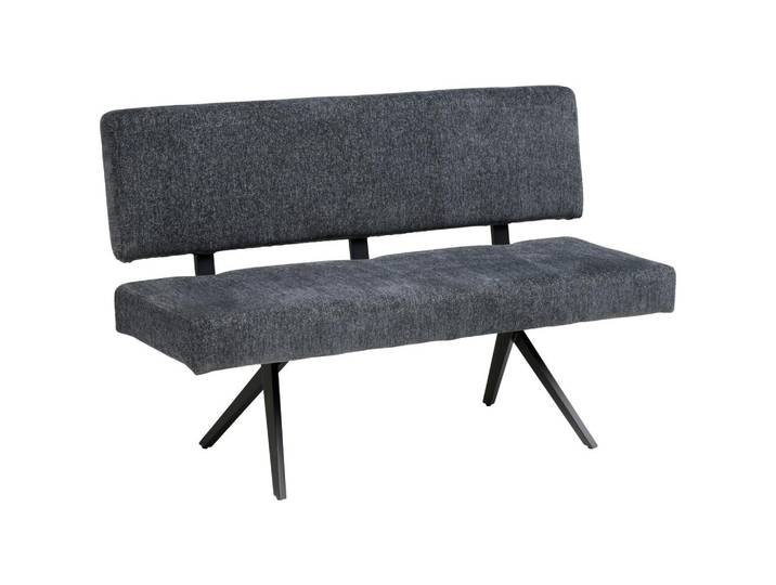 Sitzbank Chios mit Lehne Leinenoptik grau, B: 140 cm