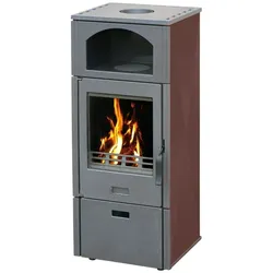 Kaminofen Plamen Laguna braun mit Herdplatte