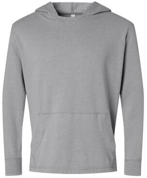 LAT 6936 Vintage Wash Hoodie in Washed Grey size Medium   Polyester Blend