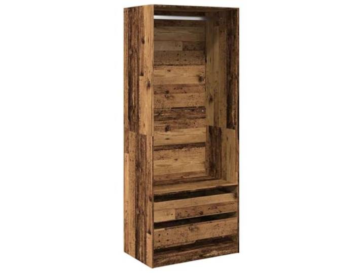 Makastle Kleiderschrank Altholz-Optik 80x50x200 cm Holzwerkstoff