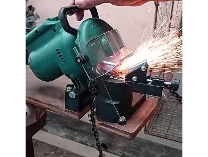 Affûteuse de chaîne électrique POSENPRO 220W, meuleuse de chaîne, diamètre du disque 4 pouces, machine à affûter les chaînes
