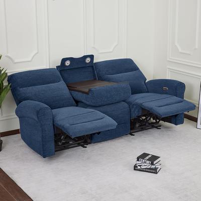 "MCombo 64.6"" Wall Hugger Power Loveseat Fabric Recliner Sofa with USB Ports"