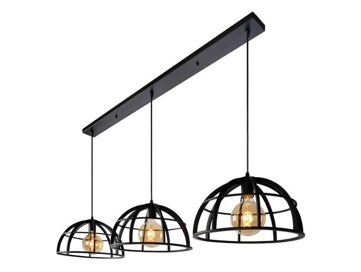 Lucide Led-Hängeleuchte, Schwarz, Metall, rechteckig, 40x150x150 cm, RoHS, Reach, Lampen & Leuchten, Innenbeleuchtung, Hängelampen, Pendelleuchte