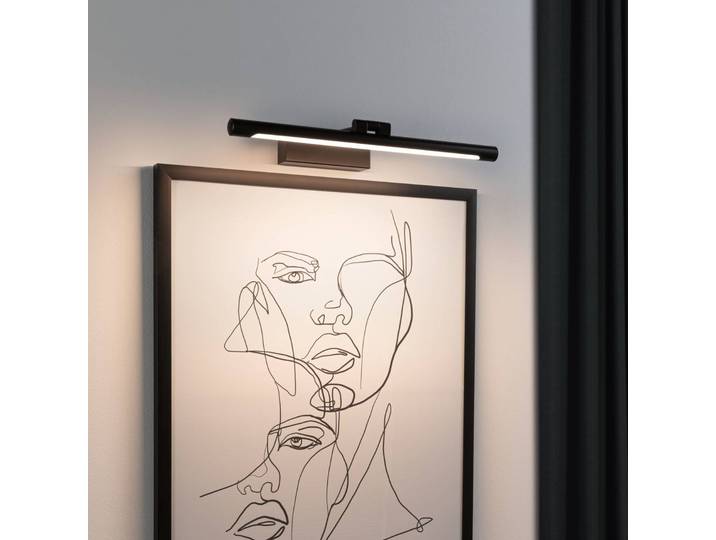 Paulmann Mingo LED-Bilderleuchte 41,5 cm schwarz, schwarz, für Wohn- / Esszimmer, Metall, Modern
