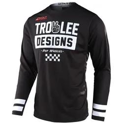 Troy Lee Designs, Velotrikot, Scout GP Jersey, Peace & Wheelies, black, L SALE (L), Schwarz, L