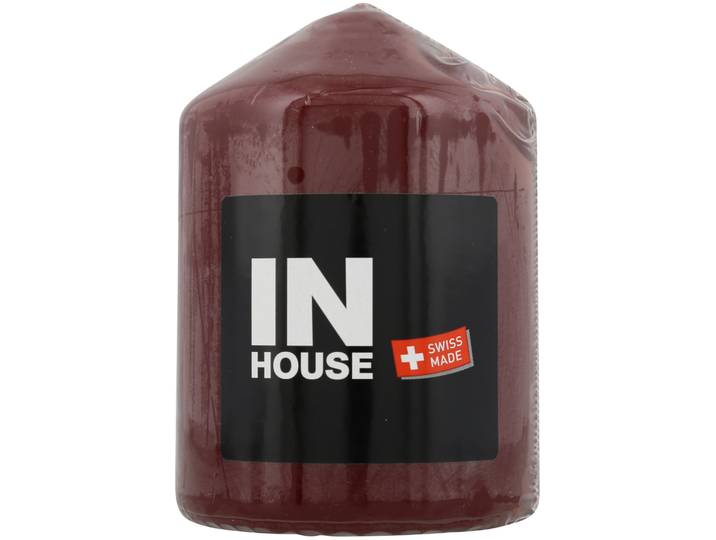 Inhouse Zylinderkerze 80x115mm bordeaux