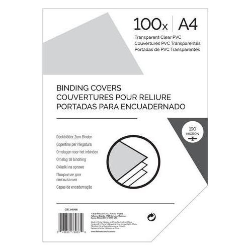 Markenlos Deckblätter 69098 DIN A4 PVC (Polyvinylchlorid) 185-190 Mikron Transparent (6909801)