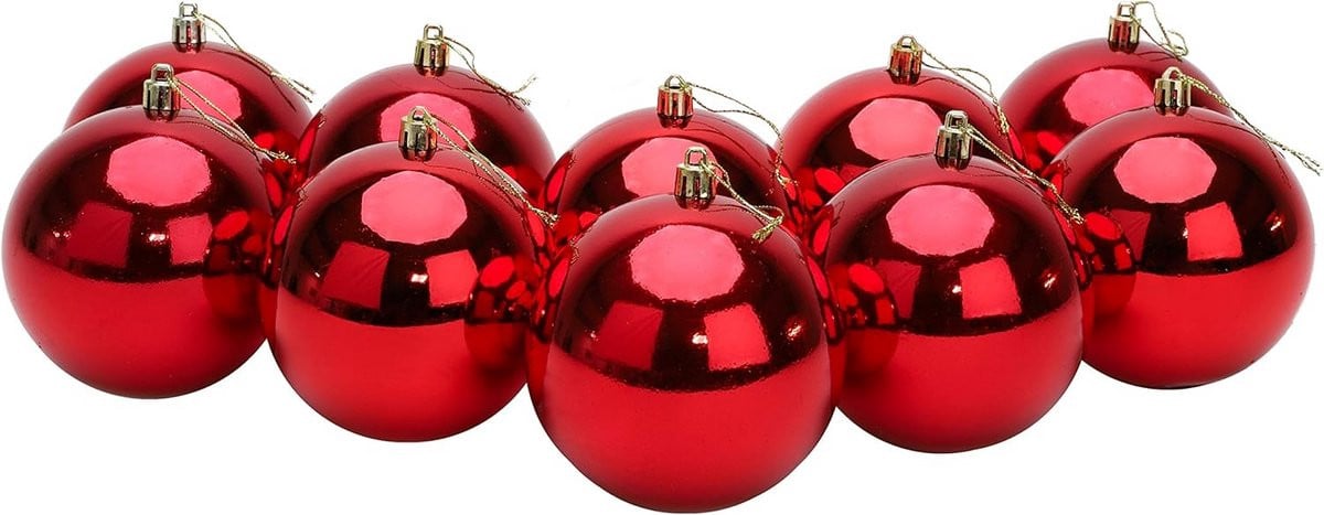 10 Extra Grote Kerstballen 100mm voor Kerstboomversiering