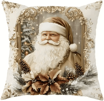 Inspire Picks Festive Christmas Pillow Cover With Santa Claus & Reindeer Design 1 50x50cm