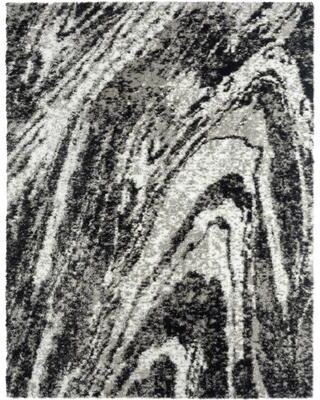 KALATY Zenith Abstract Shag Grey Tones Area Rug
