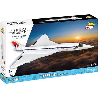 COBI Historical Collection 1689 - Concorde Brooklands Museum, G-BBDG, Bausatz 1:100, 518 Klemmbausteine