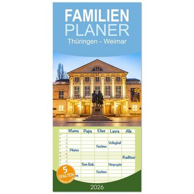 Familienplaner 2026 - Thüringen - Weimar mit 5 Spalten (Wandkalender, 21 x 45 cm) CALVENDO