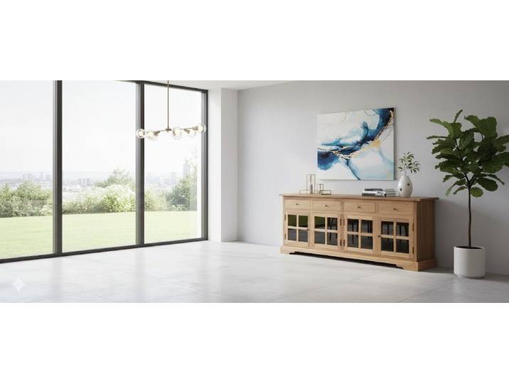 Xlmoebel Kommode Hellbraune Designer Holz Anrichte Edle Konsole Möbel (Einzelartikel), Made in Europa