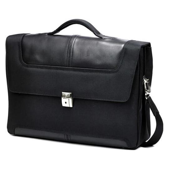 Samsonite Sidaho 15 Portfolio Black Leather Computer Bag (15.60") (29V*09002)
