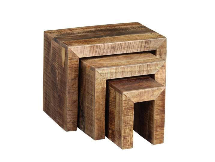 Beistelltisch Holz Vintage NATHAN 3-teilig