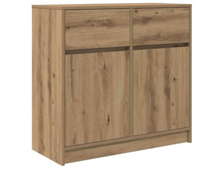 GFMGUEMV Sideboard mit Schublade Artisan-Eiche 80x34x76 cm Holzwerkstoff Stabiler Holzwerkstoff, glatte Oberfläche, feuchtigkeitsbeständig, flexible Montage, zwei Schubladen, einfache Reinigung