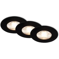 Briloner, Einbauleuchte, LED Einbauleuchten, 3er-Set, schwarz, 3xLED-Platine/3,6W (Kunststoff)
