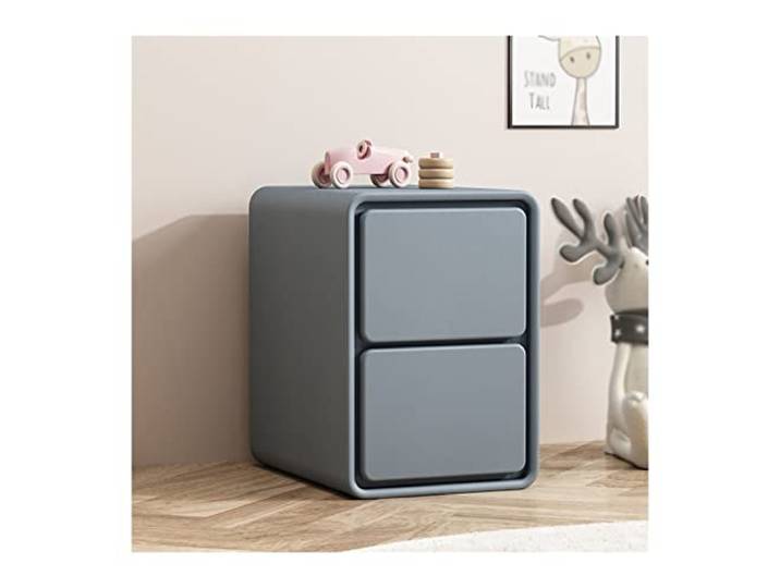 YANG11FAN Vielseitig Nachttisch aus Leder mit 2 Schubladen for Schlafzimmer Kleiner Nachttisch mit Beistelltisch und Stauraum(L35xD40xH48cm)
