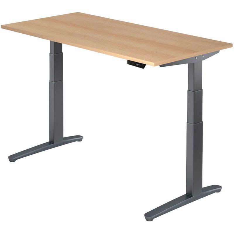 HAMMERBACHER VXBHM16/E/GG elektrisch höhenverstellbarer Schreibtisch 65,0 - 130,0 cm - elektrisch Eiche / grafit