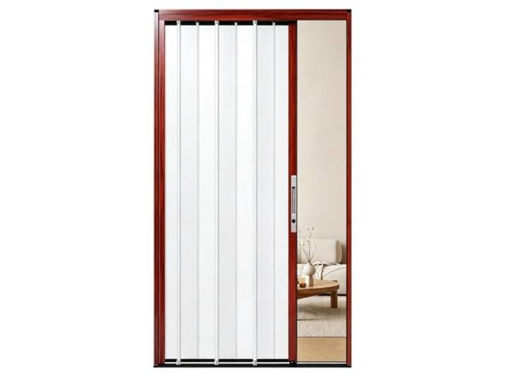 Falttür Aluminium Falttür Kleiderschrank mit Weißem Paneel & Schiene Maßgefertigte Verdunkelnde Falttür für Verschiedene Öffnungen Wohnung Schlafzimmer