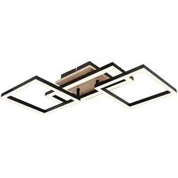 LED Deckenleuchte Deckenlampe Esszimmerlampe schwarz Holzoptik beweglich L 70 cm