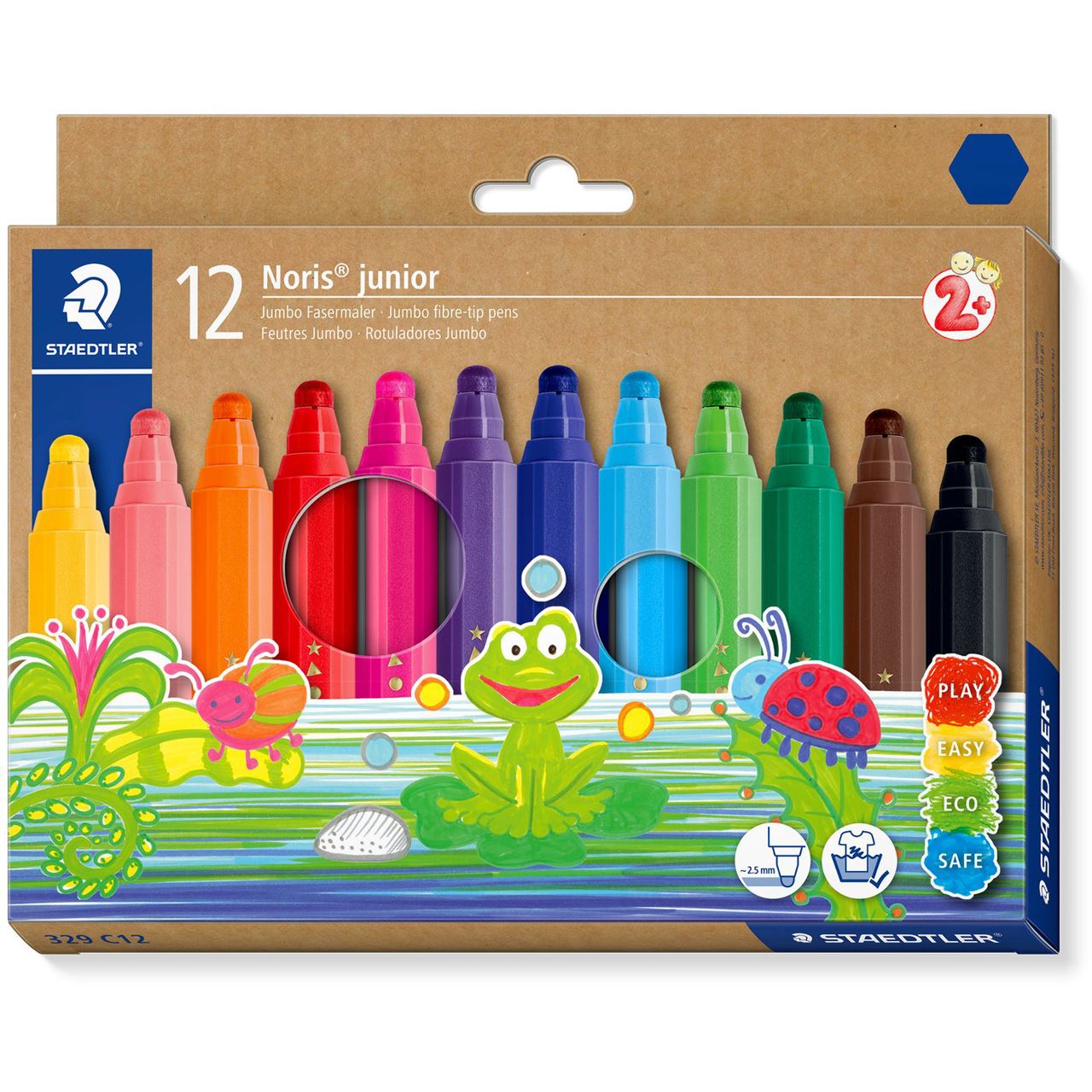 STAEDTLER Noris junior 329 Filzstifte farbsortiert, 12 St.