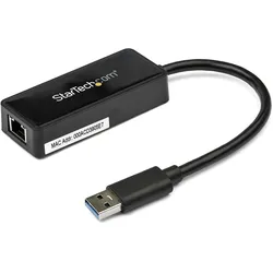 StarTech USB zu Ethernet Adapter (USB 3.0, RJ45 (1x)), Netzwerk Adapter, Schwarz