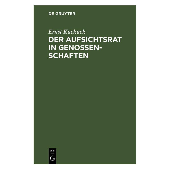 De Gruyter Kuckuck:Der Aufsichtsrat in Genossensch (67772768)