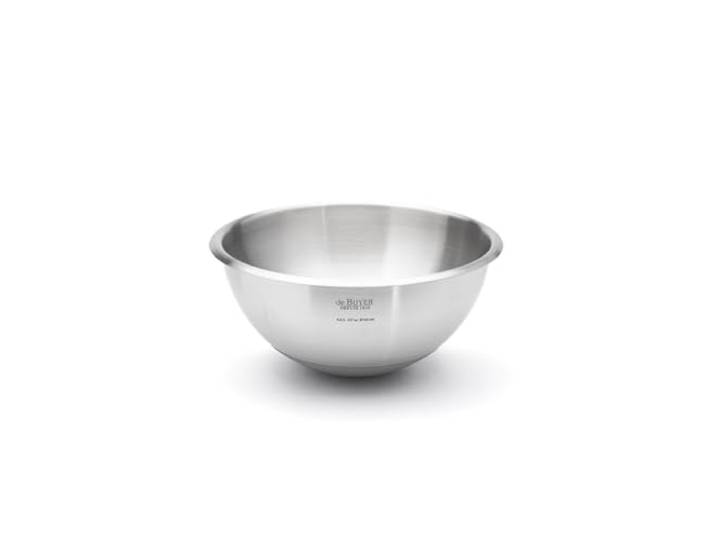 DE BUYER - Bassine demi-sphérique Cul-de-Poule en inox - Diamètre 24 cm avec fond en silicone