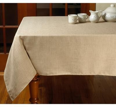 Violet Linen European Solid Linen Look Pattern Tablecloth