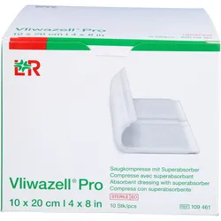 Vliwazell pro Superabsorb. Steril 10x20 cm 10 ST