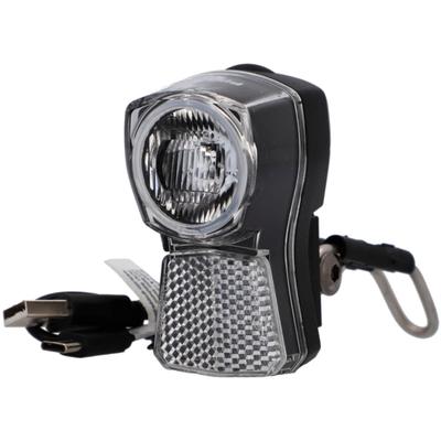Fahrrad-Frontlicht FISCHER FAHRRAD "LED-Akku-Frontlicht 45/20 Dynamo Look", schwarz, Fahrradlampen