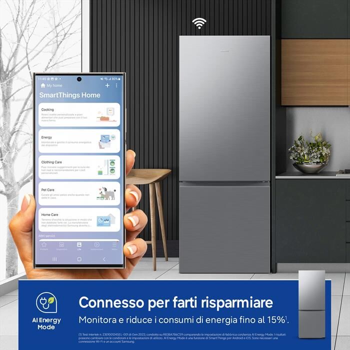 Samsung Frigorifero Combinato Rb50dg602es9ef Classe E-metal Inox