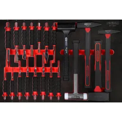 KS TOOLS Hammer- / und Meißel-Satz in Schaumstoffeinlage 20tlg. - 811.0020
