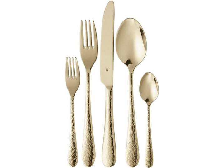 WMF Besteck-Set Sitello (30-tlg), 6 Personen, Cromargan® Edelstahl Rostfrei 18/10, geschmiedete Messer, farbecht, Wellenschliff, spülmaschinenfest