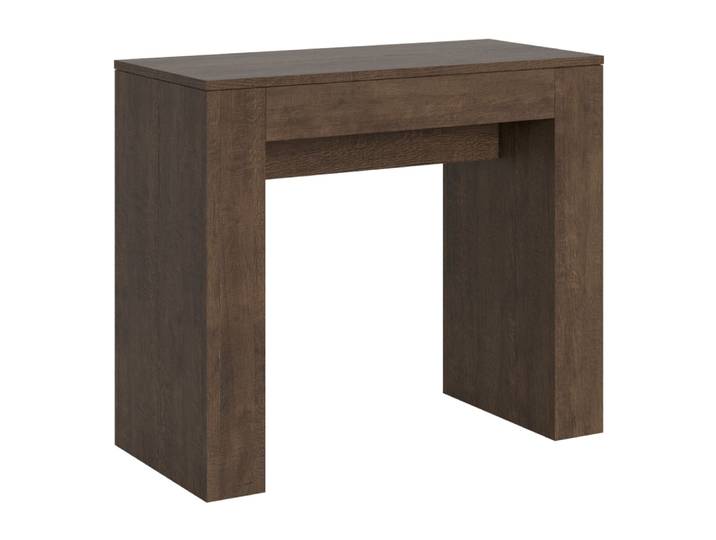 Console extensible effet bois noyer 90x42/302 cm